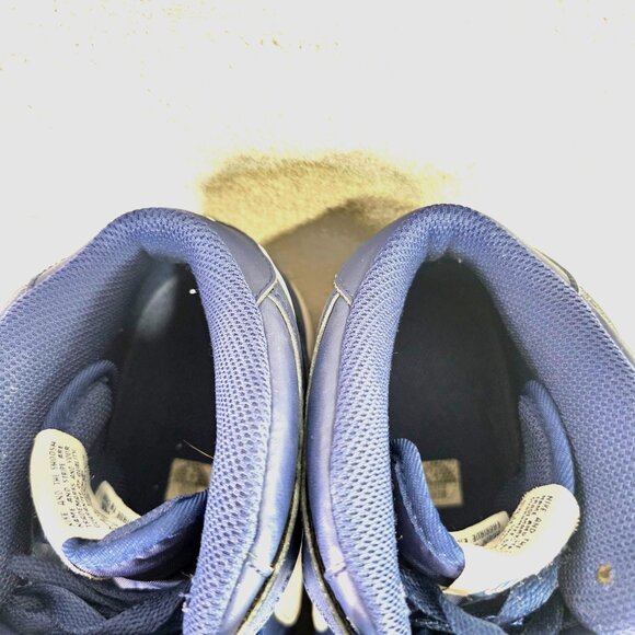 Mens Nike Air Force 1 Navy & White High Top Sneakers Leather Basketball Shoes 12 - Picture 7 of 8